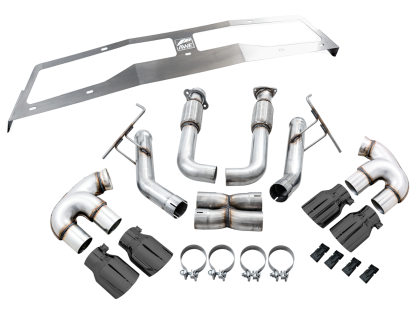 AWE Track Cat-Back Exhaust for C8 Corvette Stingray - Black Tips