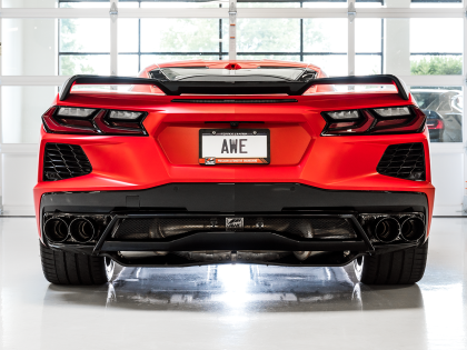 AWE Track Cat-Back Exhaust for C8 Corvette Stingray - Black Tips